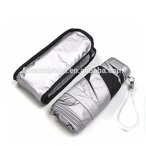 Image of Light Weight Anti UV Rain Portable Pocket 5 Fold Mini Umbrella with Case