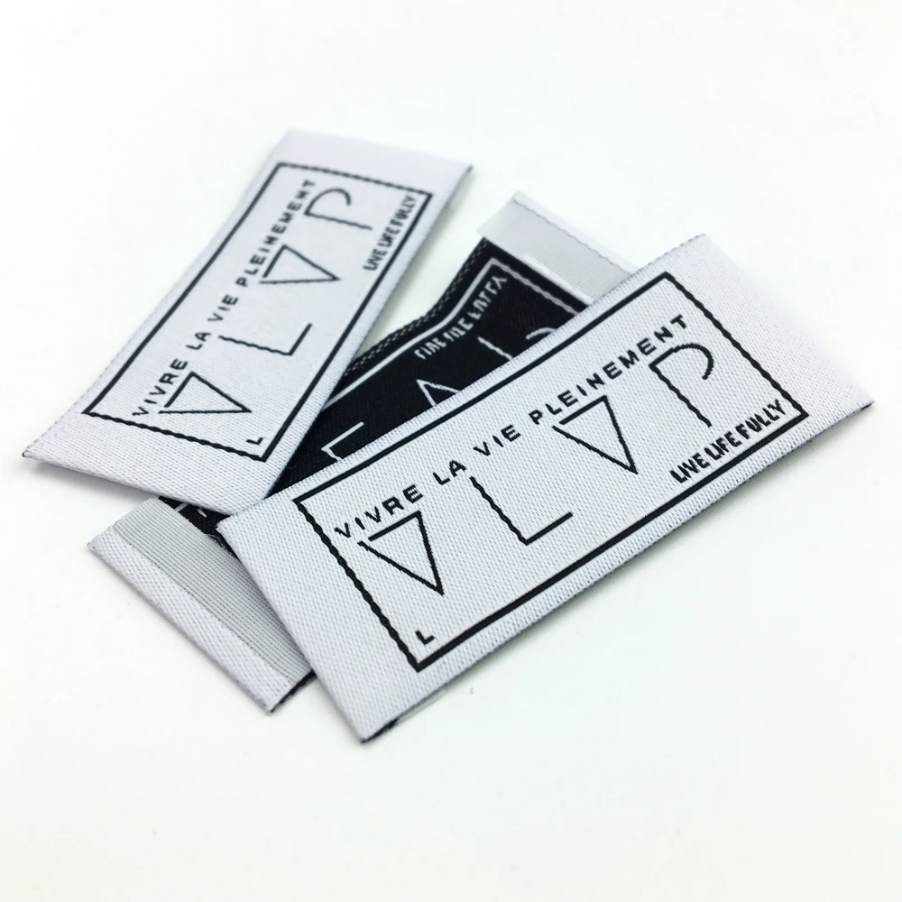 

Custom Colorful Etiquette Textile Woven Label End Folded Textile Labels For Clothing, Up to 8 colors