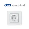 Toughened glass material panel euro standard type 1 gang earthed Schuko socket