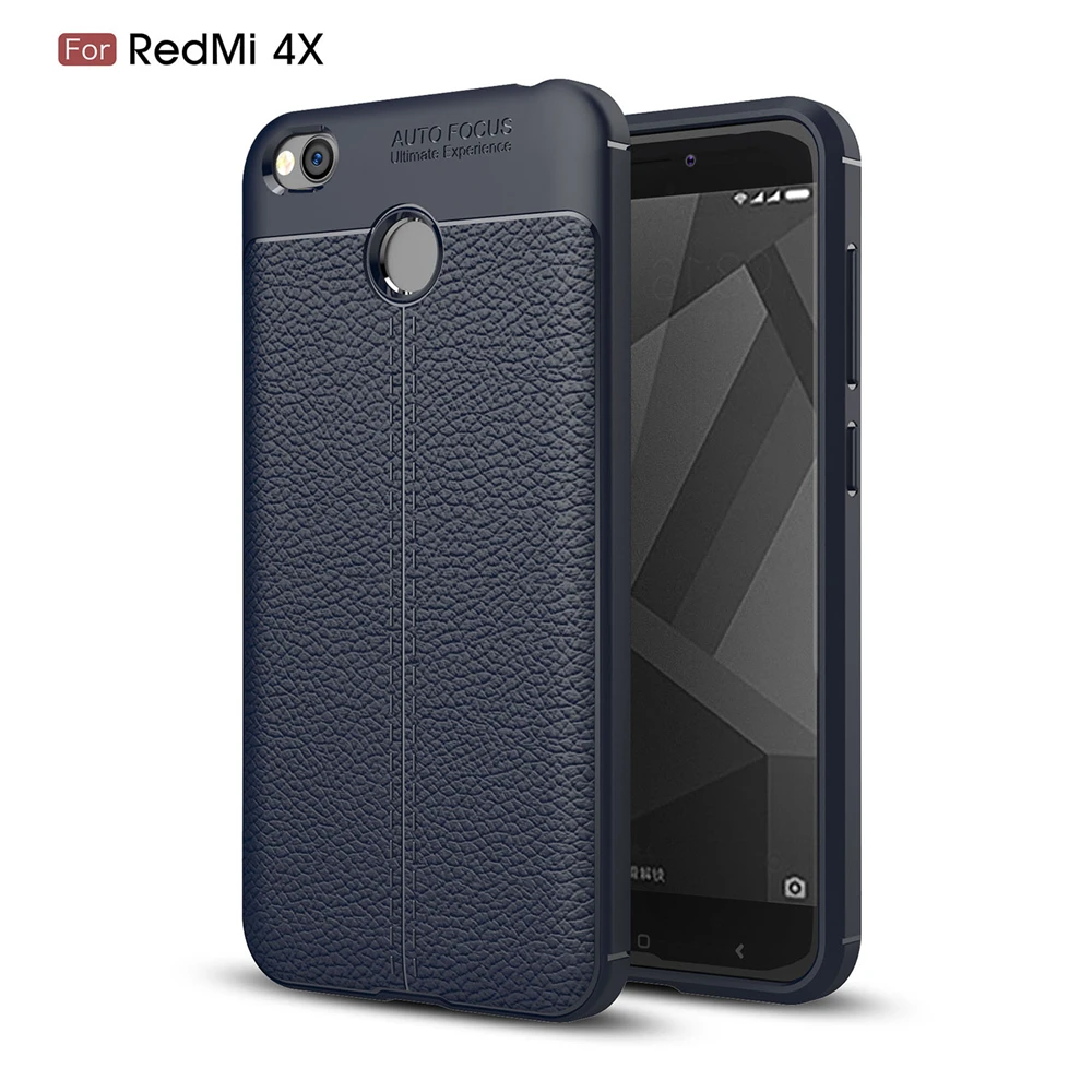2017 New Design Carbon Fiber Lichee Pattern For Xiaomi Redmi 4X Soft TPU Case For Xiaomi Redmi 4X