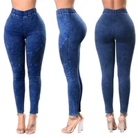 

F50417A Top design women latest pants beading ripped baggy denim jeans for ladies