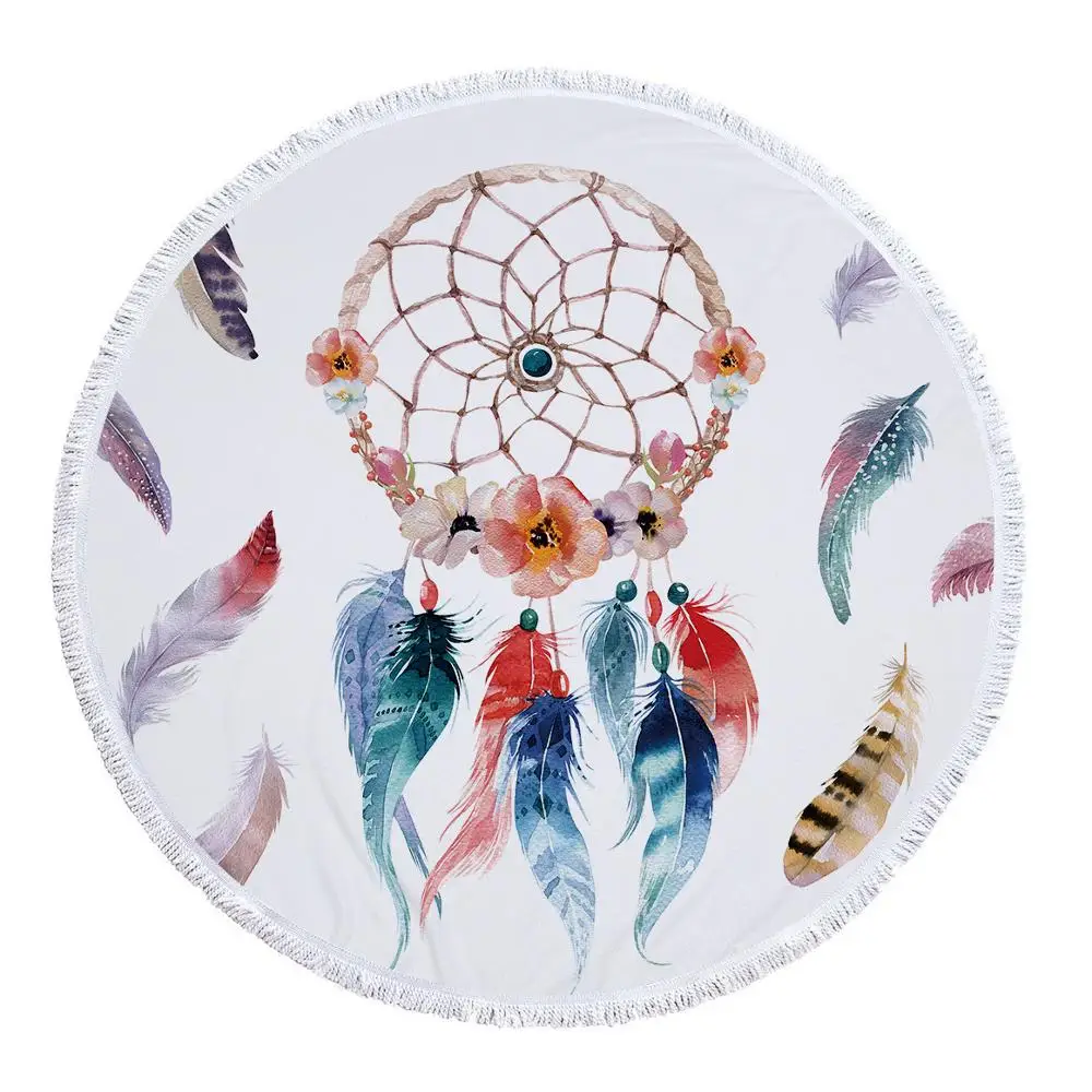 
Good Quality New design customized microfiber circle printing round beach towel 