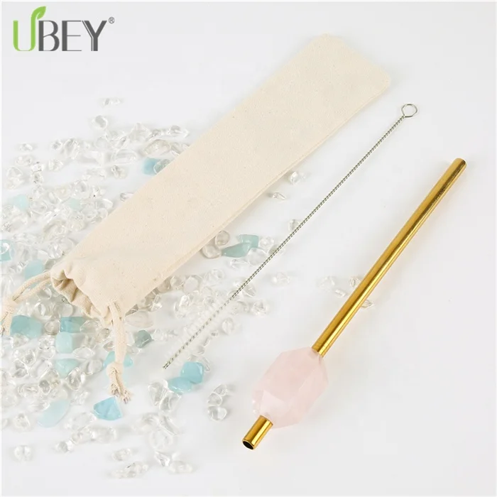 

Hot products for united states 2019 stainless steel rose quartz crystal straw