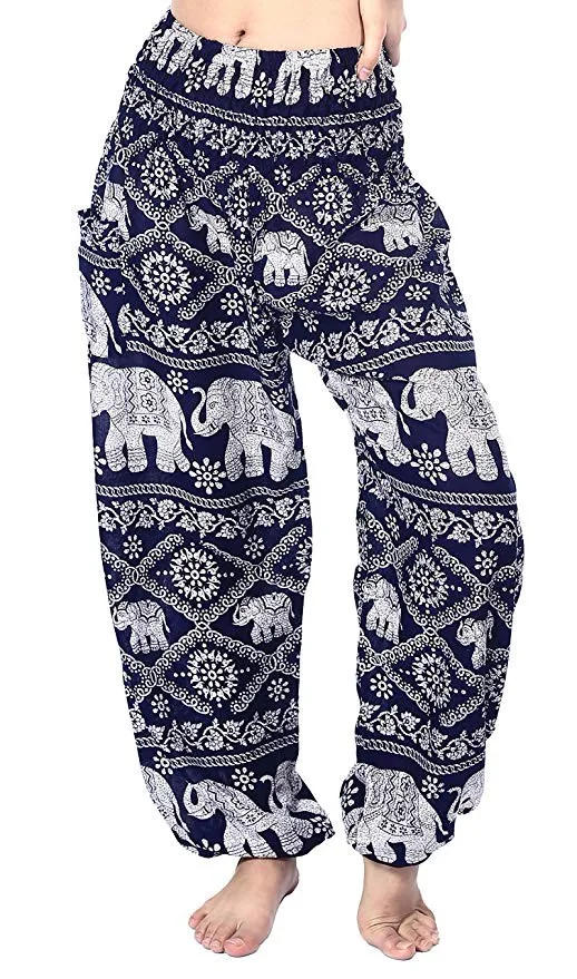 Women's Rayon Elephant Print Boho Harem Yoga Pants - Buy Women Pants ...