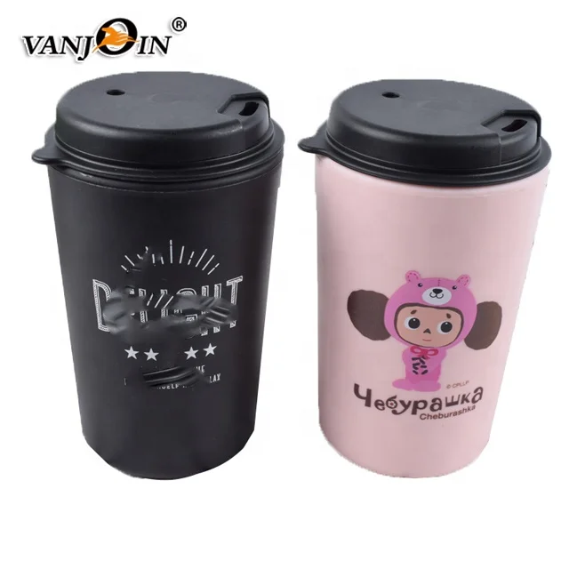 

350ml BPA free Double Walled Tumbler PP Plastic Coffee Travel Mugs, Customerised color for plastic bottle