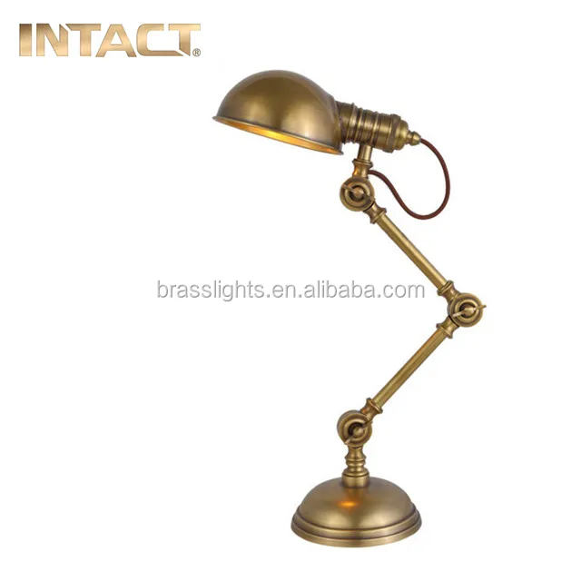 Study shades rocker brass desk lamp