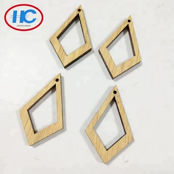 Laser Cutting Ear Ring Shape Bamboo Crafts - Buy Ear Ring,bamboo Ring 