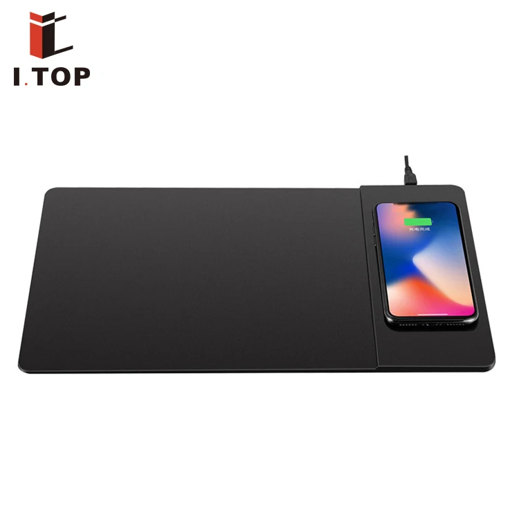 

2019 Hot Selling Trending Qi Standard Wireless Charger Mouse Pad/Mat, Black