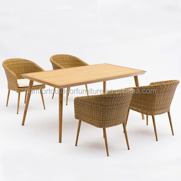 
Outdoor Indoor Use Poly Rattan Furniture Dining Set Four Seats Dining Furniture 
