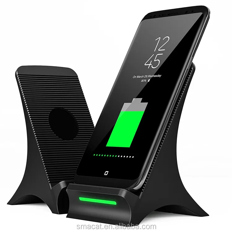 

Smacat Hot selling air-cooling fast mobile phone battery charger mobile wireless charger, Black/silver