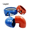 ductile iron grooved mechanical tee light-duty rigid coupling 22.5 elbow flexible couplings ductile iron grooved pipe fitting