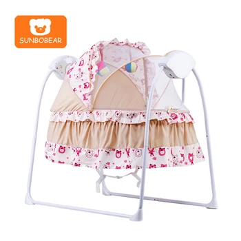 Electric Rocking Carved Teak Wood Wooden Baby Swing Cradle ...