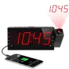 Fm Qihuaxing Led Digital Projection Mini Retro Wireless Charger Wake Up Light Alarm Clock