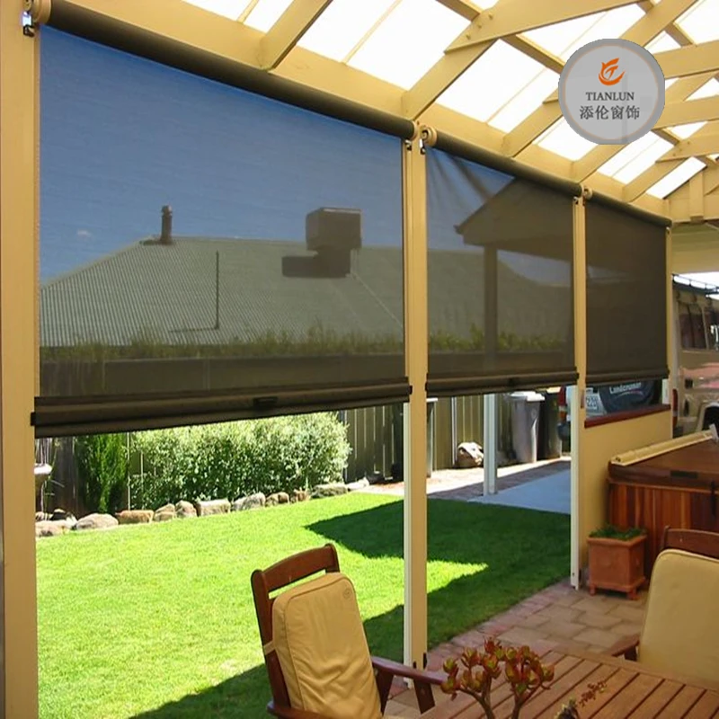 
Customized Motorized balcony blackout windproof waterproof electric outdoor roller blind 