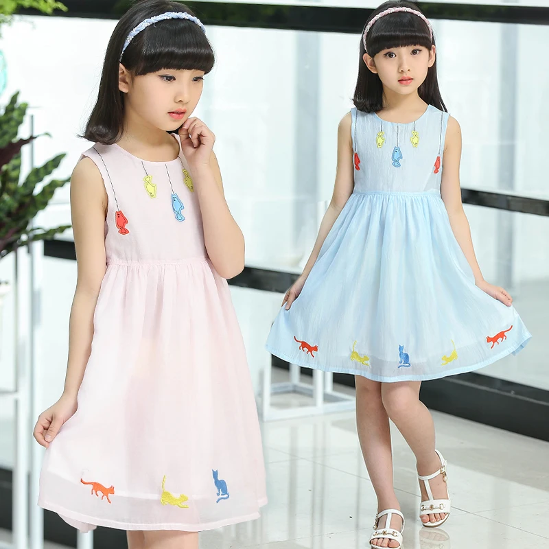 China Wholesale Websites Alibaba Little Girls Net Cotton Summer Dress ...