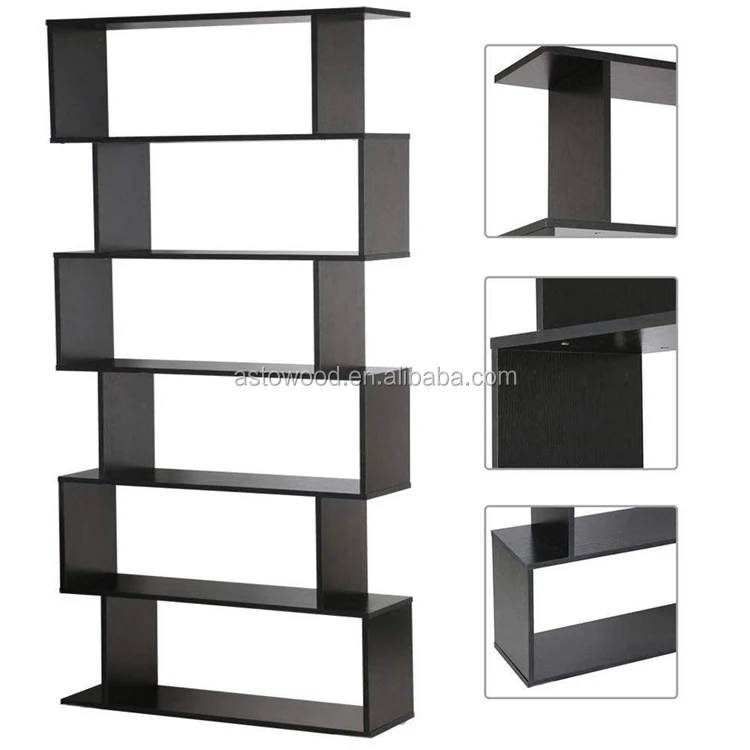 Pb 6 Tier S Shape Bookshelf Bookcase Stand Storage Display Unit