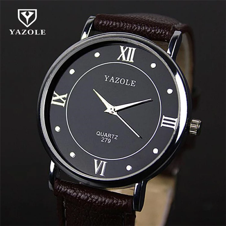 

Yazole 279 Fashion Business Classic Simple Men Watches Leather Strap Quartz Wrist Watch Relogio Masculino