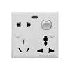 13A Bangladesh wall socket with 2 pole dual 3 pole 8 hole typical BD outlet.