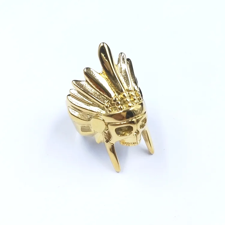 

Wholesale The Mister Indian Chief Ring Stainless Steel Ring Jewelry New Gold Penacho Ring Designs For Men, Gold;silver;black;rose gold