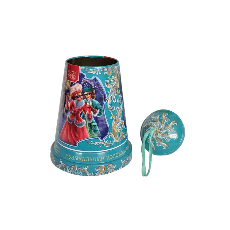 Lovely custom made music box candy container tin gift box with music device