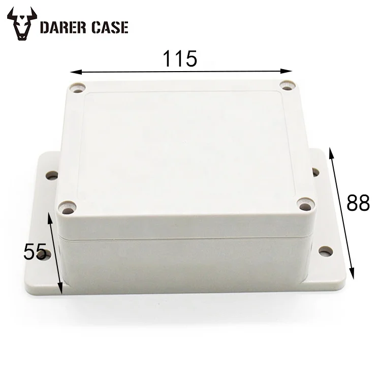 

115*88*55mm DE028 ip67 outdoor electrical abs waterproof junction box with flanges