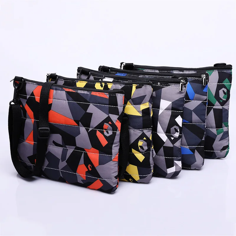 

2020 New design down coat fabric promotional sports travel gifts shoulder crossbody bag,military messenger bag, Custom made