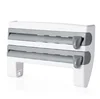 3 In 1 Plastic Wall-Mounted Paper Towel Holder,Spice Rack With Wrap Foil Dispenser,Kitchen Storage Organizer