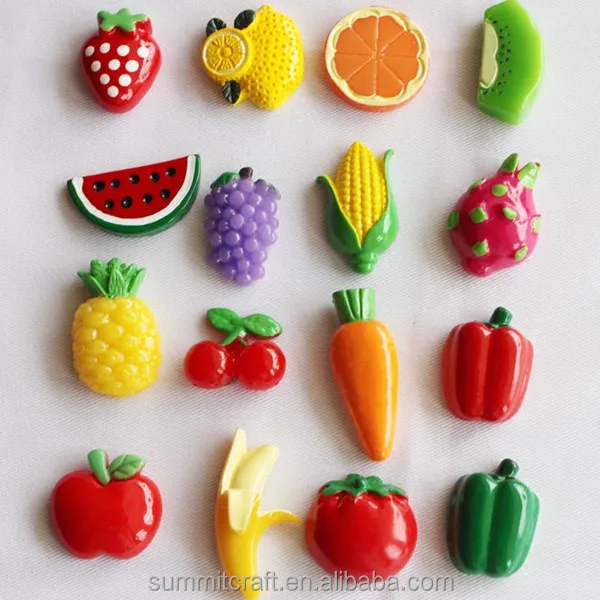 

Wholesale cute small 3D fruit and vegetable magnets