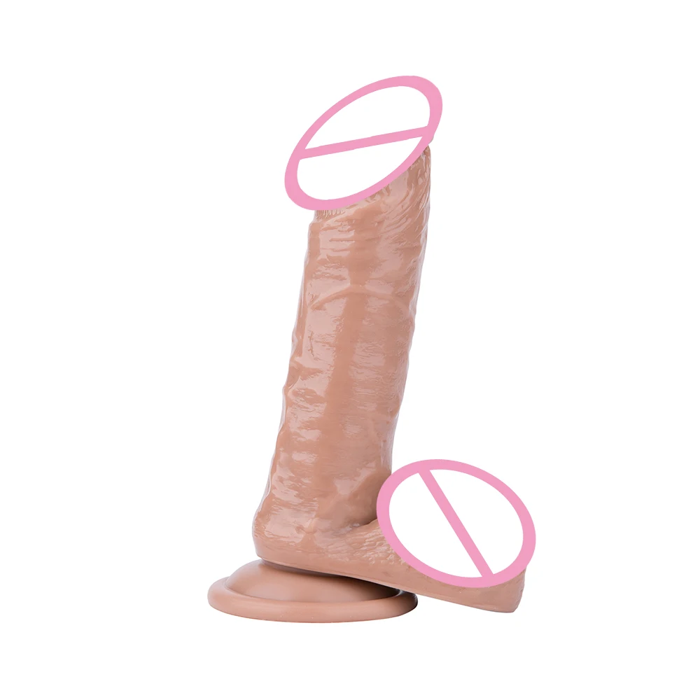 Factory selling real skin silicone dildo with suction cup. 