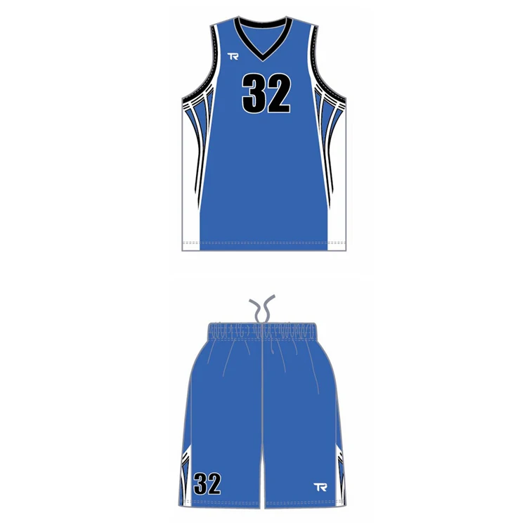 

Dry fit color combination blue uniform latest design basketball jersey, No limit