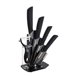 Image of Timhome Black blade Ceramic Kitchen Knife Set 3"4"5"6" 6pcs