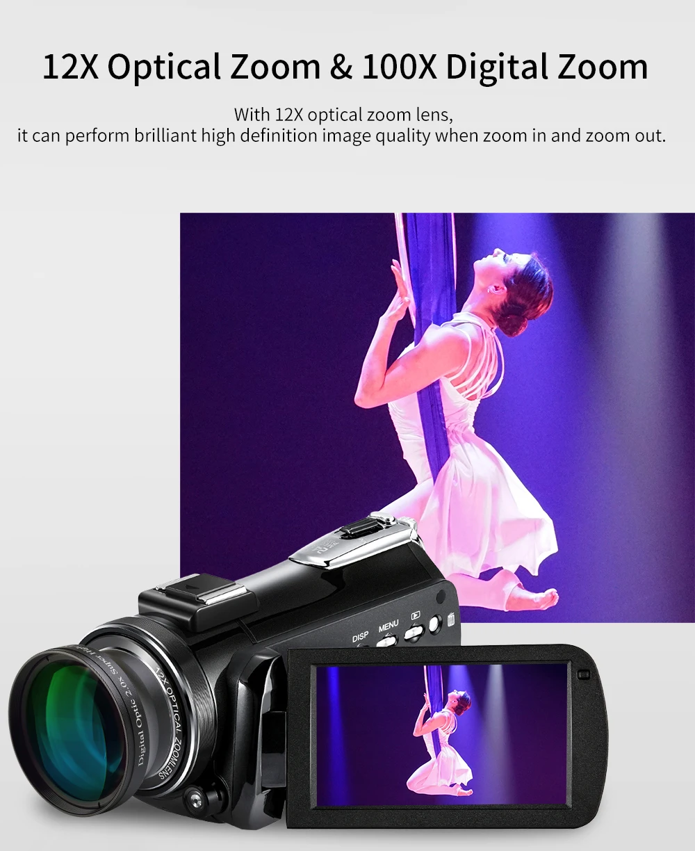 Professional 4K video camera optical zoom camcorder living stream camera AC5