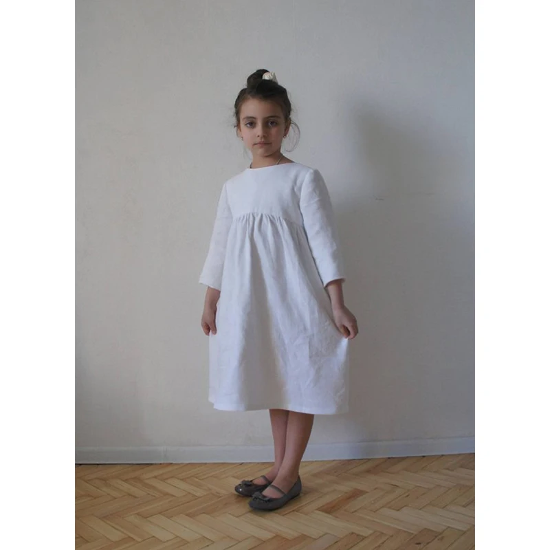 long sleeve white tunic dress