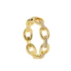 USA HOT Selling micro pave cz cuban link chain fashion elegant full sized modern ring for women men