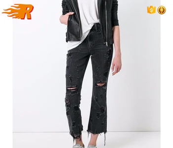 washed black ripped jeans womens