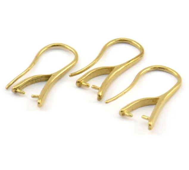 

20x9mm Eco-Life Raw Brass Pinch Bail Hook Earrings