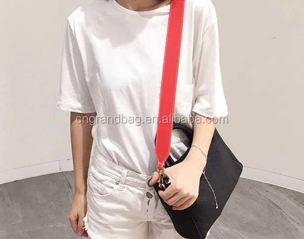 Custom Fashion Detachable Comfortable Smooth Leather Wide Bag Shoulder