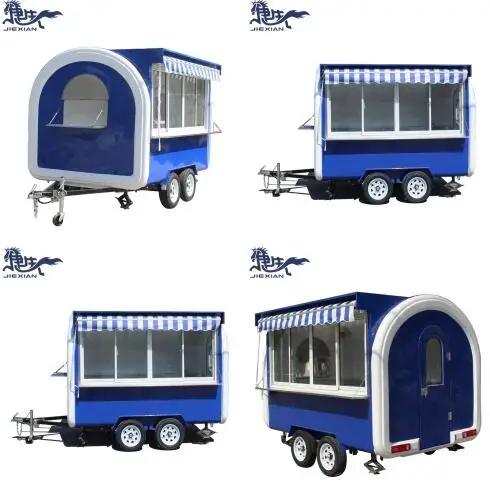 JX-FR300WH Jiexian mini fast food kitchen design mobile snack coffee cart ice cream trailers mobile smoothie truck for sale