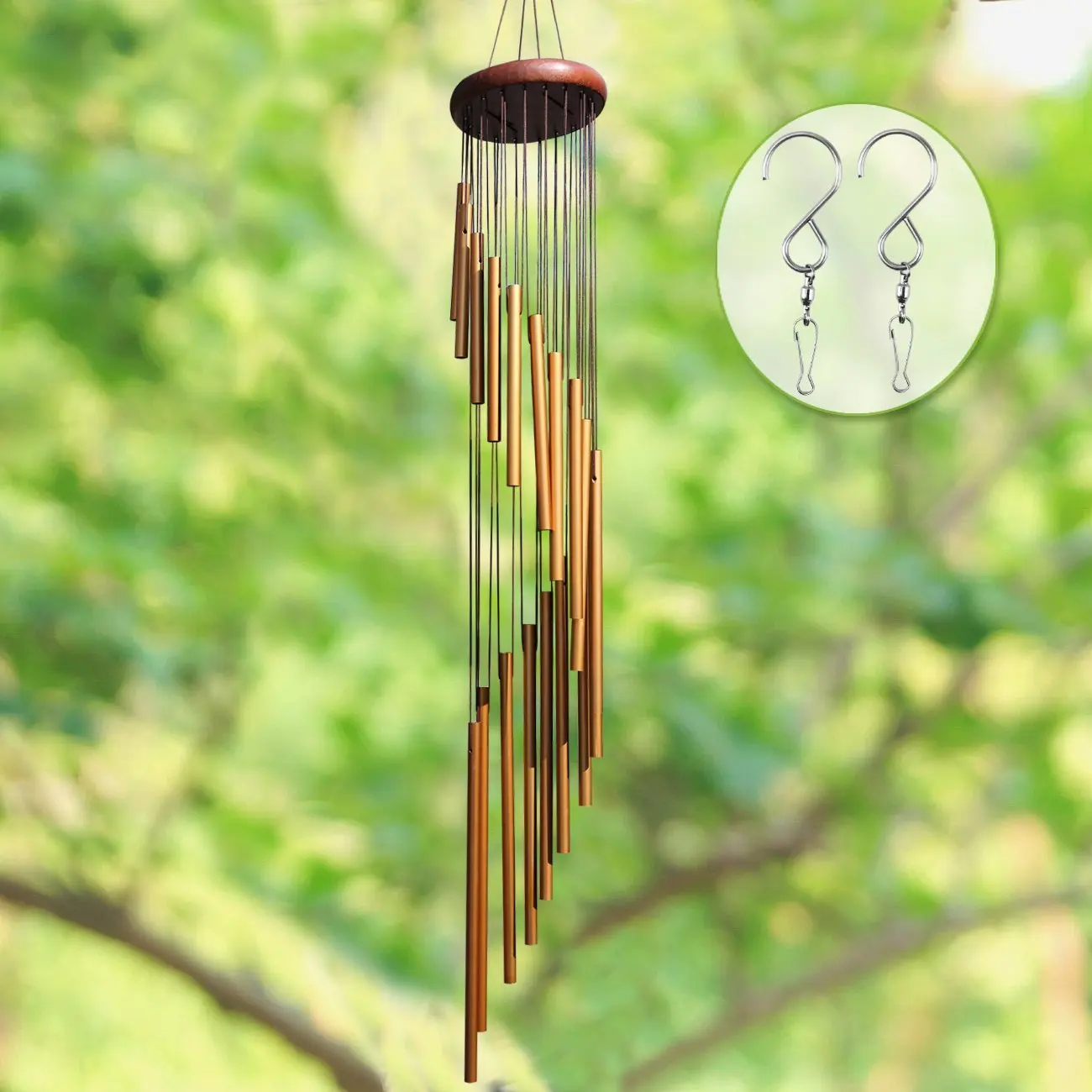 Long Wind Chimes Outdoor, UPGRADED 36" Wind Chimes Amazing Grace with ...