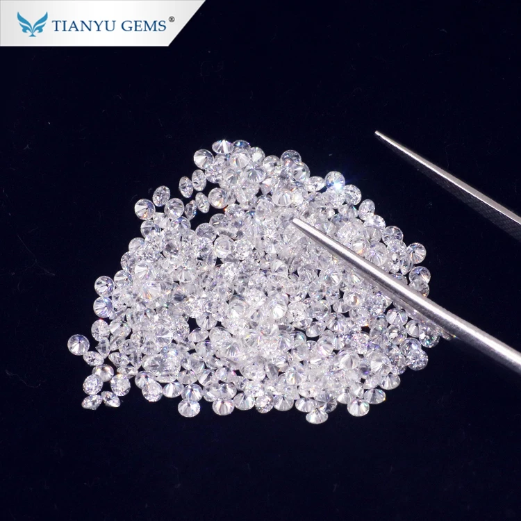 

tianyu gemstones wholesale 0.8mm to 3.0mm DEF Colorless round brilliant cut melee moissanite