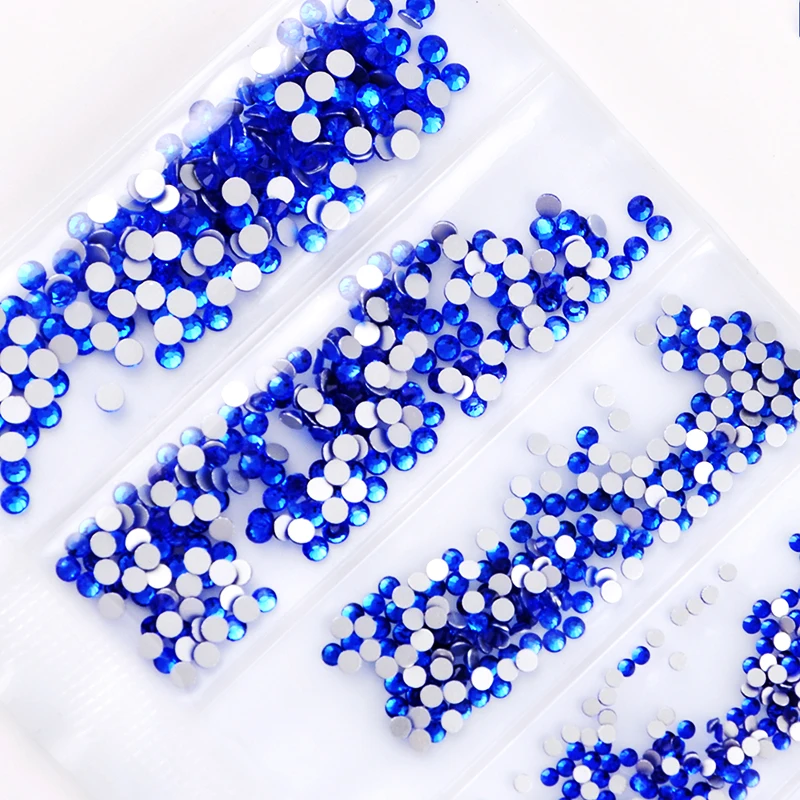 

Free express shipping flatback rhinestone nail beads 240 pcs/size mix 6 sizes 1440 pcs/pack crystal glass beads, Refer to color chart