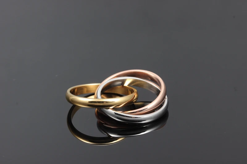 Women's Three Colors Three Round Rings
