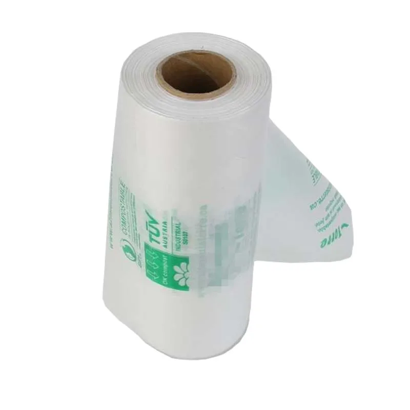 
100% Biodegradable Compostable Fruit Vegetable Bag On Roll With Flat Sealing For Supermarket 