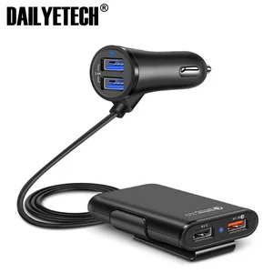 USB Port Quick Charge 3.0 Backseat Car Charger Long Cable