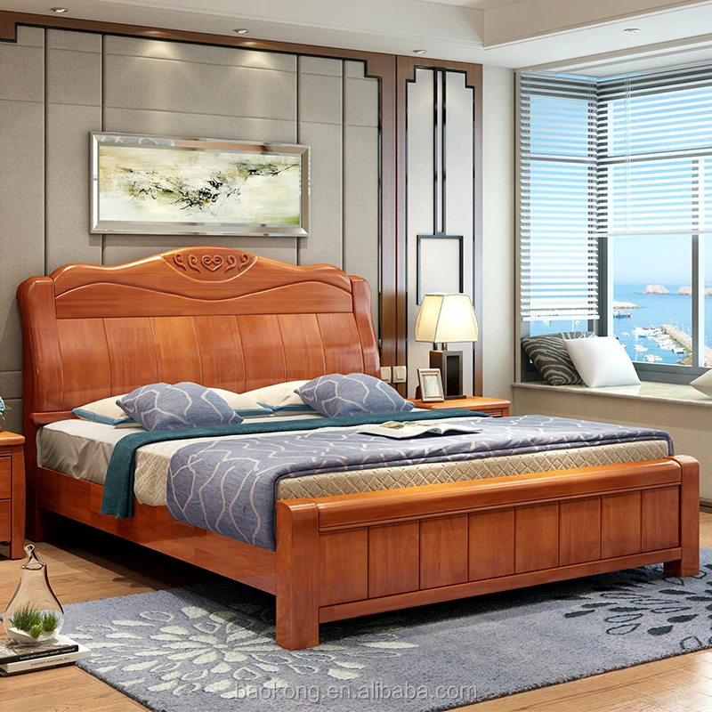 
New Design Popular High Back Wooden Bed 