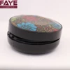 Profession custom empty black round plastic loose cosmetic packaging press powder compact case