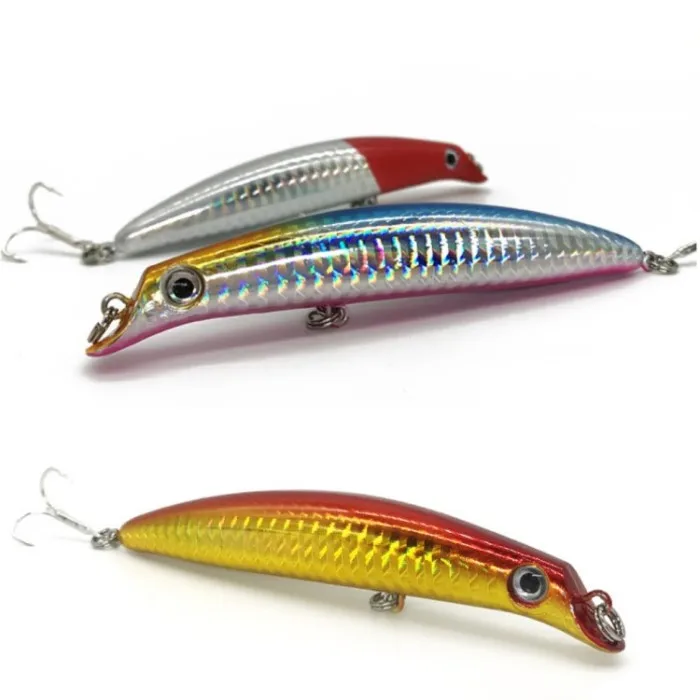 

Top water Action and assorted Color Fishing Minnow Hard Lure 13g, 6 colors