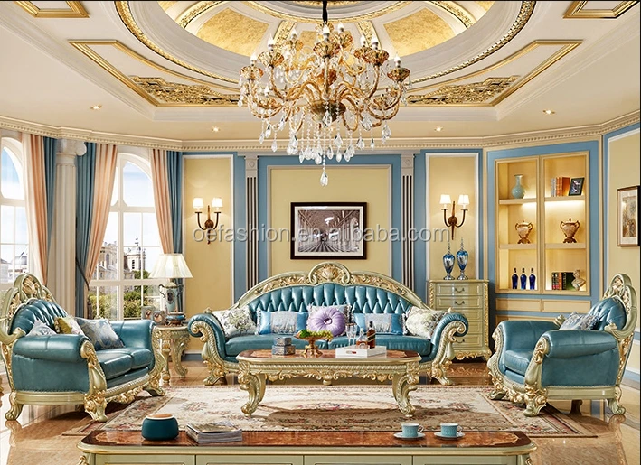 Wholesale Luxury Furnitures House Living Room Couch Leather Wood