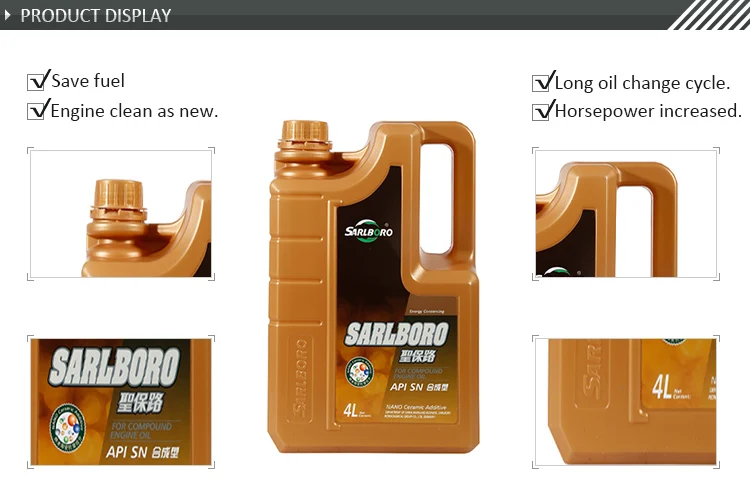 Sarlboro brands SN Gasoline 5w40 0W20 0W30 0W50 synthetic engine oil price