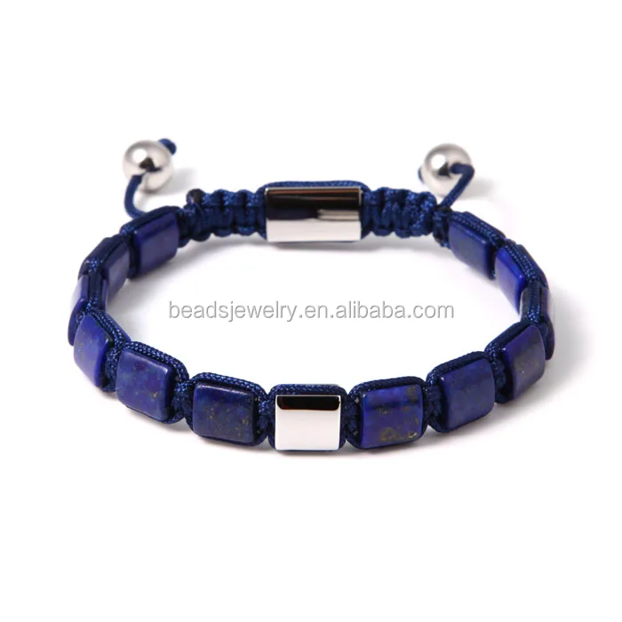 

2019 Whole Sale Artificial For DIY Jewelry Making Bead Bracelet Blue Beads Mixed Sliver Square Beads Bracelet For Watch Lover, Red;blue;yellow;etc